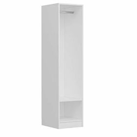 Minar Mobilya Minar Kale 1 Kapaklı Beyaz Çizgili Mebran 190 CM Dolap