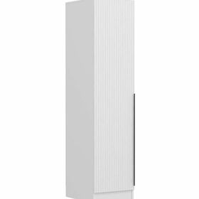 Minar Mobilya Minar Kale 1 Kapaklı Beyaz Çizgili Mebran 210 CM Dolap