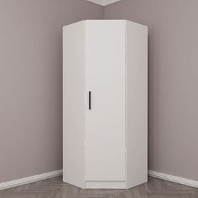 Minar Mobilya Minar Kale 1 Kapaklı Beyaz Mebran Panjur Yüklük 210 CM Köşe Dolap