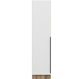 Minar Mobilya Minar Kale 1 Kapaklı Dore Beyaz Çizgili Mebran 210 CM Dolap