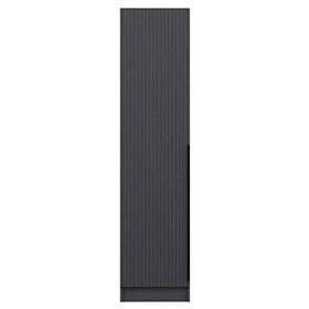 Minar Mobilya Minar Kale 1 Kapaklı Raflı Antrasit Antrasit Çizgili Mebran 190 CM Dolap