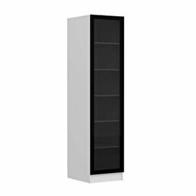 Minar Mobilya Minar Kale 1 Kapaklı Raflı Beyaz Füme Cam 210 CM Dolap