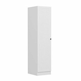 Minar Mobilya Minar Kale 1 Kapaklı Raflı Beyaz Panjur 190 CM Dolap