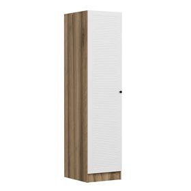 Minar Mobilya Minar Kale 1 Kapaklı Raflı Dore Beyaz Panjur 190 CM Dolap