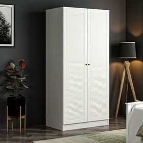 Minar Mobilya Minar Kale 2 Mebran Panjur Kapaklı Beyaz 210 CM Dolap