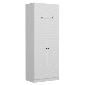 Minar Mobilya Minar Kale 2 Mebran Panjur Kapaklı Yüklük Beyaz 190 CM Dolap