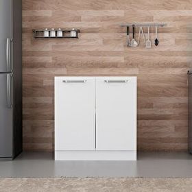 Minar Mobilya Mutfak Alt Modül 2 Kapaklı 1 Raflı 80 cm Beyaz B1 Dolap