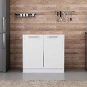 Minar Mobilya Mutfak Alt Modül 2 Kapaklı 1 Raflı 90 cm Beyaz B1 Dolap