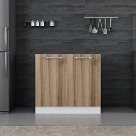 Minar Mobilya Mutfak Alt Modül 2 Kapaklı 1 Raflı 90 cm Beyaz Dore D1 Dolap
