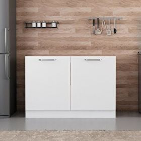 Minar Mobilya Mutfak Alt Modül 2 Kapaklı 120 cm Eviye Beyaz B1 Dolap
