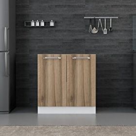 Minar Mobilya Mutfak Alt Modül 2 Kapaklı 80 cm Eviye Beyaz Dore D1 Dolap