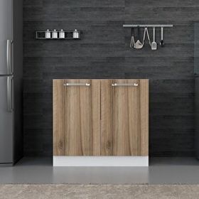 Minar Mobilya Mutfak Alt Modül 2 Kapaklı 90 cm Eviye Beyaz Dore D1 Dolap