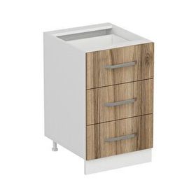 Minar Mobilya Mutfak Alt Modül 3 Çekmeceli Nray 50 cm Beyaz Dore D1 Dolap