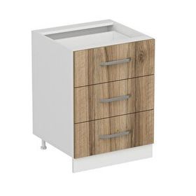 Minar Mobilya Mutfak Alt Modül 3 Çekmeceli Nray 60 cm Beyaz Dore D1 Dolap