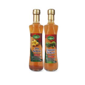 Mindivan 500 ml Doğal Enginar Sirkesi + 500 ml Alıç Sirkesi