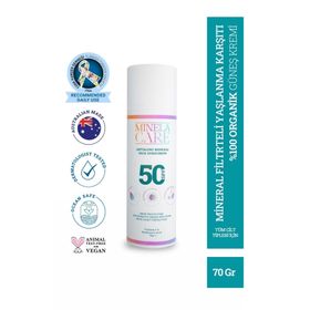 Minela Care Cildin Gençliğinin Korumaya Yardımcı SPF 50 70 gr Yüz Güneş Kremi