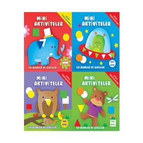 Mini Aktiviteler - İlk Renkler ve Şekiller - 4 Kitap Set