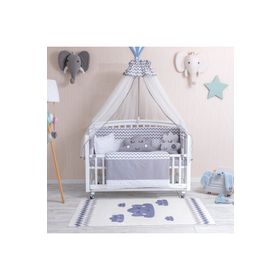 Mini Baby MB-1-FIG.GR Figürlü Gri Beşik 60x120 cm Bebek Uyku Seti
