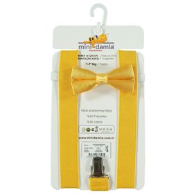 Minidamla 1-7 Yaş Erkek Çocuk Hardal Pantolon Askısı Takımı