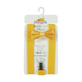 Minidamla 1-7 Yaş Erkek Çocuk Hardal Pantolon Askısı Takımı