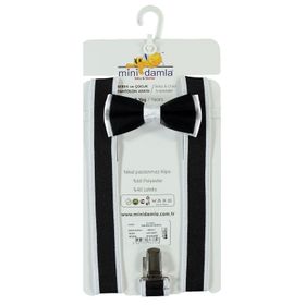 Minidamla 1-7 Yaş Erkek Çocuk Lacivert Pantolon Askısı Takımı