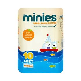 Minies 60x60 cm 10 Adet Bebek Bakım Örtüsü
