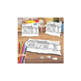 Minik Ev Manzarası Boyama Puzzle Tablo