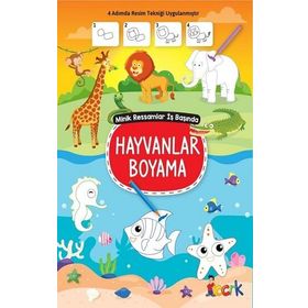 Minik Ressamlar İş Başında-Hayvanlar Boyama - Bıcırık Yayınları