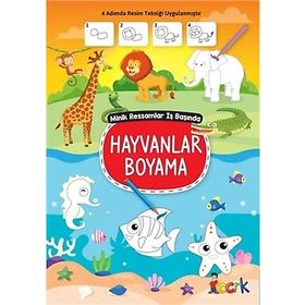 Minik Ressamlar İş Başında-Hayvanlar Boyama - Bıcırık Yayınları