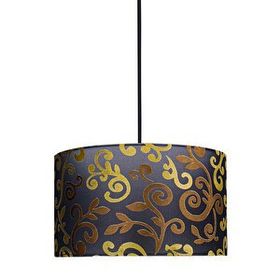 Minimal E-Ticaret Viscose 40x40x21 Siyah Elektrik Kablolu Exclusive Kumaş Avize