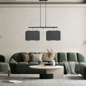 Minimal Lambent Line Crystal Plafonyer Kumaş Gri Avize