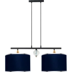 Minimal Lambent Line Crystal Plafonyer Kumaş Lacivert Avize