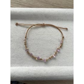 Minimal Mor Kedi Gözü İp Bileklik Halhal