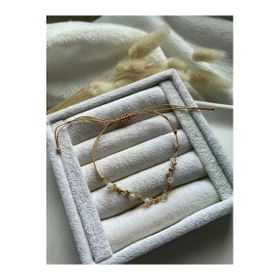 Minimal Opal Taşı Ayarlanabilir İp Halhal