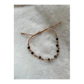 Minimal Siyah Oniks Taşı İp Halhal