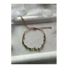 Minimal Yeşil Akil Taşı İp Halhal