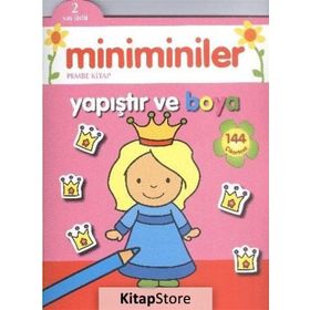 Miniminiler Pembe Kitap Yapıştır ve Boya - Parıltı Komisyon