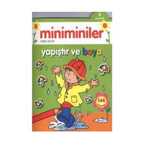 Miniminiler Yeşil Kitap Yapıştır ve Boya - Parıltı Komisyon