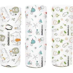 Minimono Mix 3'lü Desenli Mama Sandalyesi Altı ve Aktivite Örtüsü