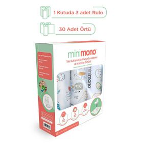 Minimono Mix 3'lü Desenli Mama Sandalyesi Altı ve Aktivite Örtüsü