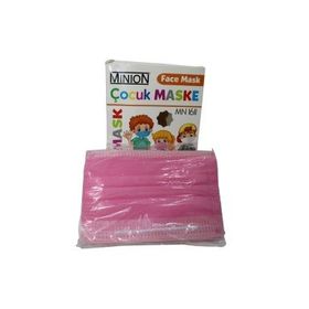 Minion 3 Katlı 10'lu Pembe Çocuk Maske