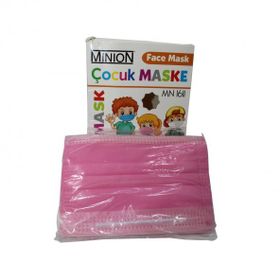 Minion 3 Katlı 10'lu Pembe Çocuk Maske