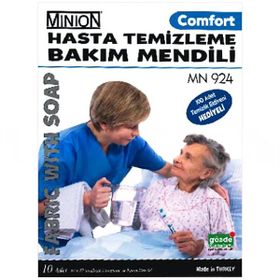 Minion Comfort Köpüklü 10'lu Hasta Temizleme ve Bakım Mendili