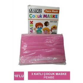Minion Meltblown Filtreli 3 Katlı Beyaz 10 Adet Cerrahi Maske