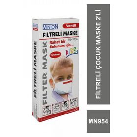 Minion Ventil MN954 Kırmızı Doğal Kauçuk Filtreli Çocuk Maske