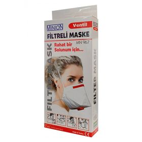MINION Ventil MN967 FFP 2 Adet 3 Kırmızı Filtreli Maske