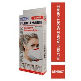 MINION Ventil MN967 FFP 2 Adet 3 Kırmızı Filtreli Maske