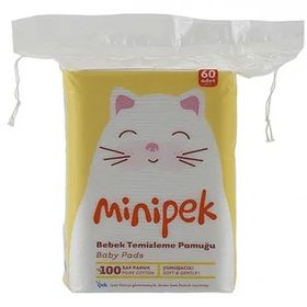Minipek 60'lı Bebek Temizleme Pamuğu