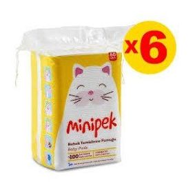 Minipek 6x60'lı Bebek Temizleme Pamuğu