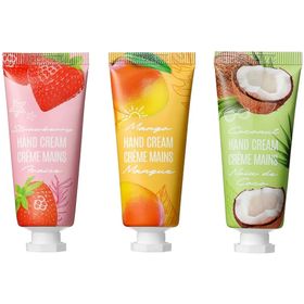 Miniso 20 gr 3'lü Taze Meyve Özlü Çilek-Mango Hindistan Cevizi Aromalı El Kremi Seti